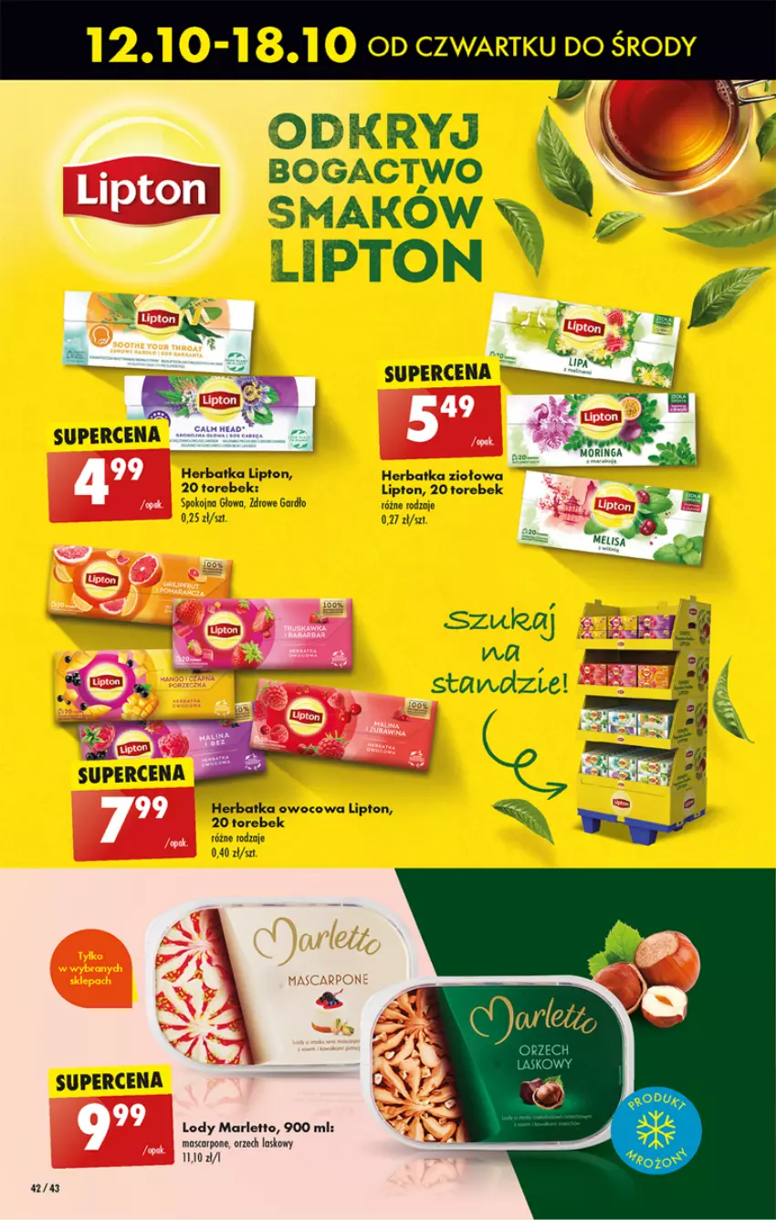 Gazetka promocyjna Biedronka - Od czwartku - ważna 12.10 do 18.10.2023 - strona 42 - produkty: Lipton, Lody