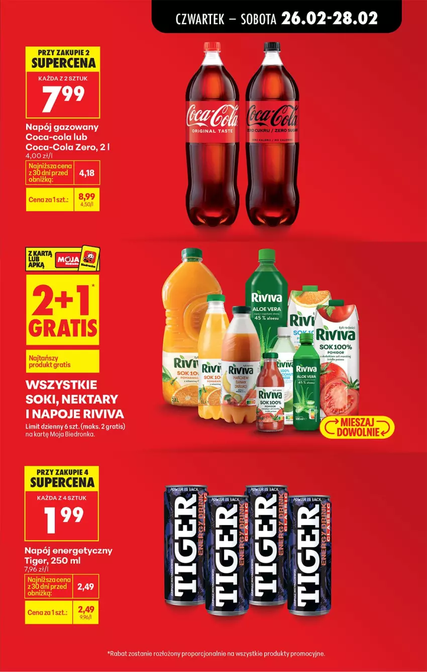 Gazetka promocyjna Biedronka - Od Czwartku - ważna 26.02 do 04.03.2026 - strona 15 - produkty: Coca-Cola, Fa, Gin, Gra, Napój, Napój energetyczny, Napój gazowany, Napoje, Nektar, Por, Sok