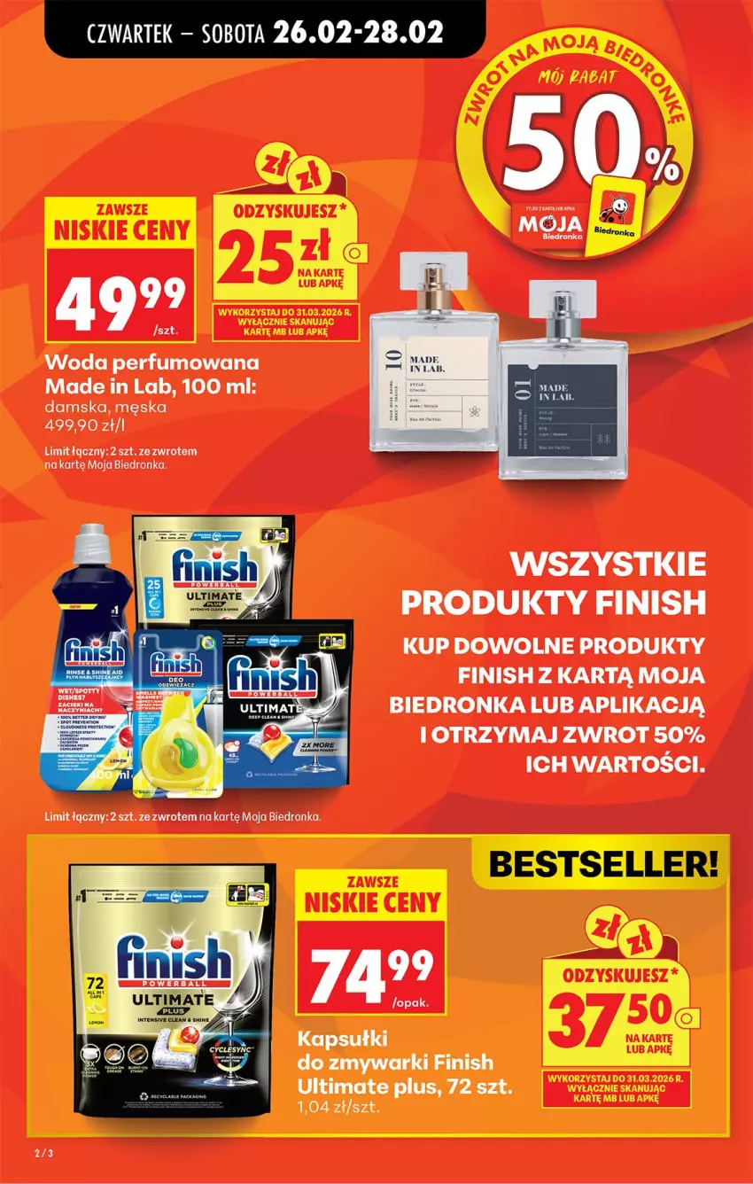 Gazetka promocyjna Biedronka - Od Czwartku - ważna 26.02 do 04.03.2026 - strona 2 - produkty: Finish, Perfum, Woda, Woda perfumowana