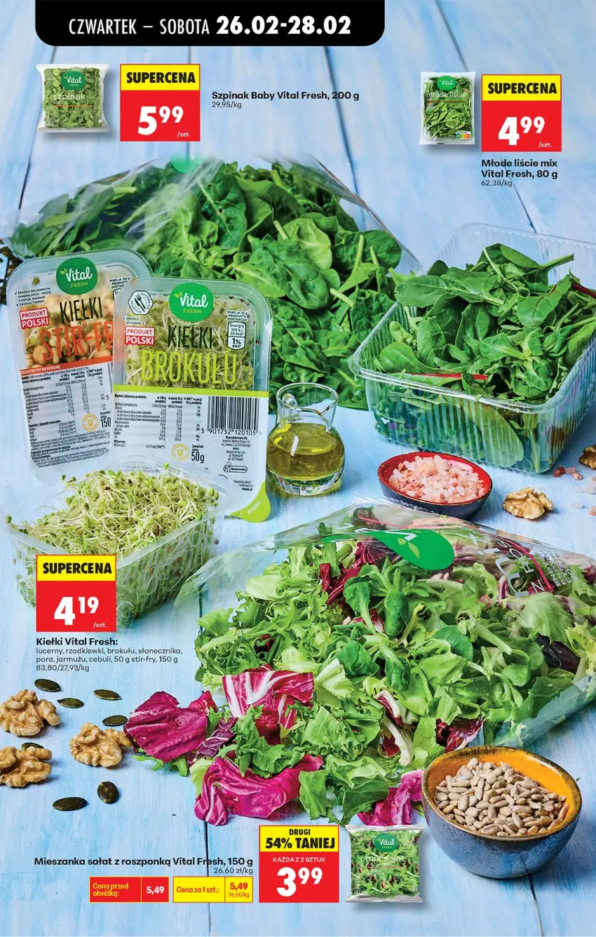 Gazetka promocyjna Biedronka - Od Czwartku - ważna 26.02 do 04.03.2026 - strona 25 - produkty: Fa, Jarmuż, Kiełki, Mieszanka sałat, Por, Sałat, Szpinak