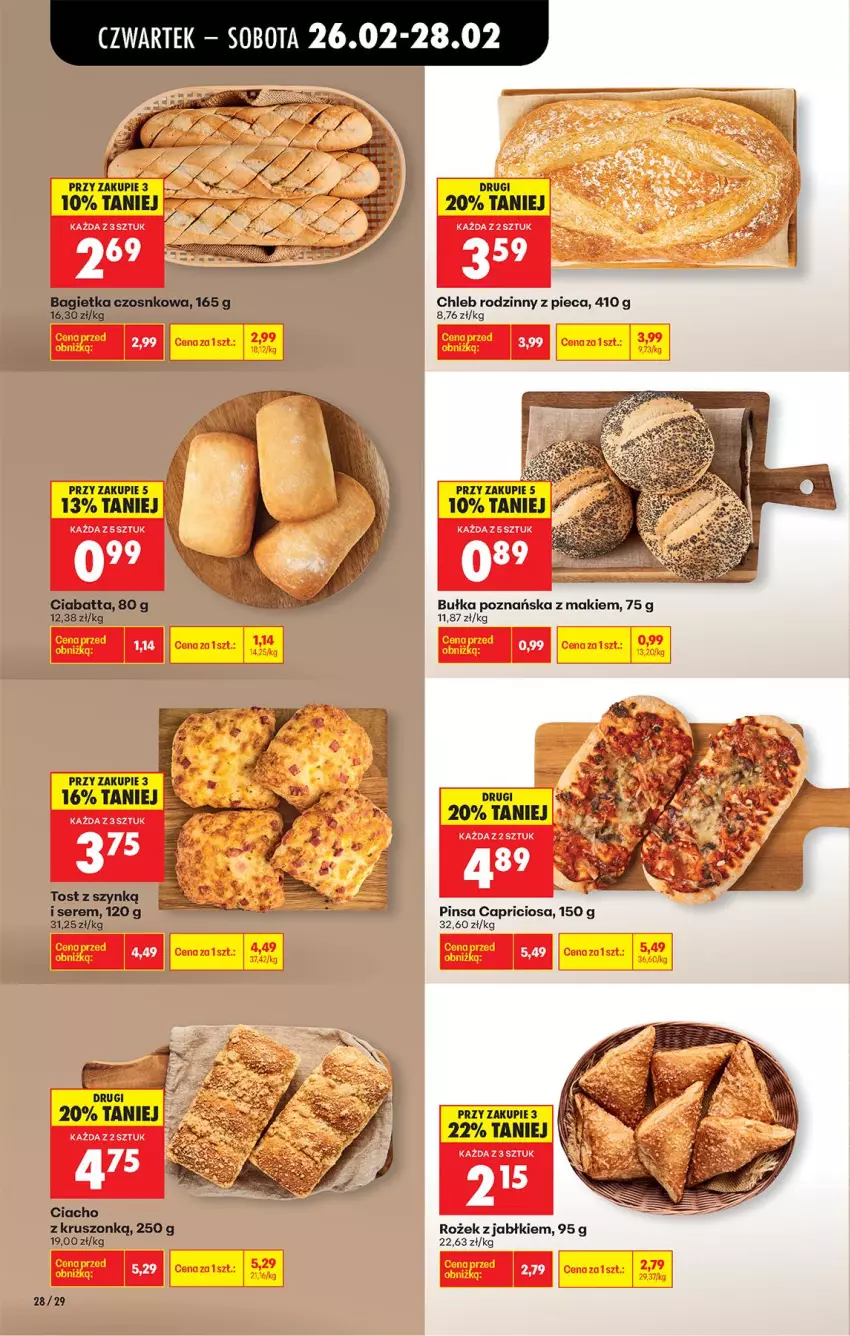 Gazetka promocyjna Biedronka - Od Czwartku - ważna 26.02 do 04.03.2026 - strona 32 - produkty: Bagietka, Bagietka czosnkowa, Bułka, Chleb, Ciabatta, Piec, Ser