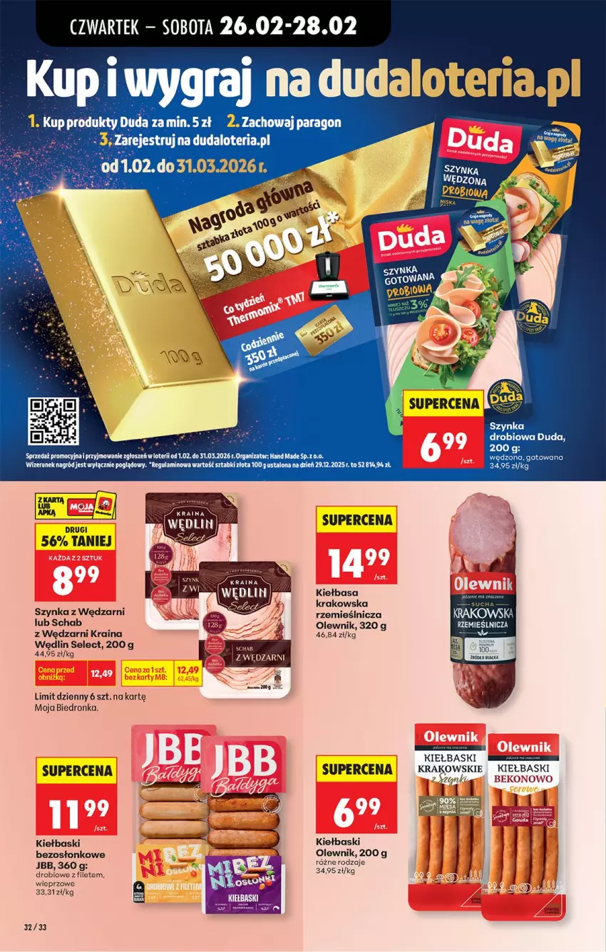 Gazetka promocyjna Biedronka - Od Czwartku - ważna 26.02 do 04.03.2026 - strona 36 - produkty: Beko, Duda, Fa, Gra, Kiełbasa, Olewnik, Szynka