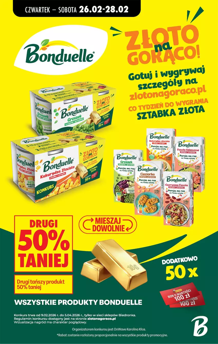 Gazetka promocyjna Biedronka - Od Czwartku - ważna 26.02 do 04.03.2026 - strona 39 - produkty: Bonduelle, Cieciorka, Edam, Fa, Fasola, Groszek, Kukurydza, Mars, Orka, Por, Sałat