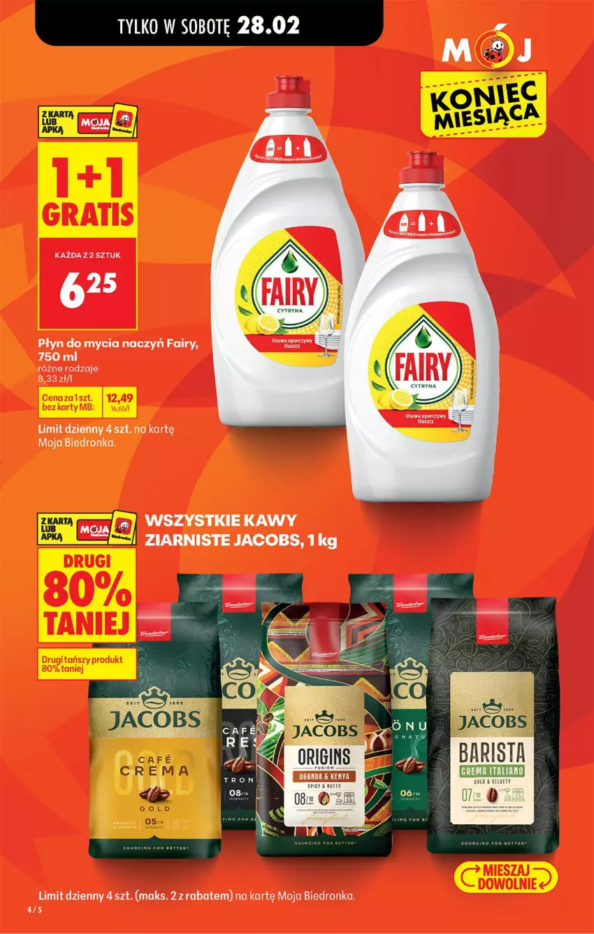 Gazetka promocyjna Biedronka - Od Czwartku - ważna 26.02 do 04.03.2026 - strona 4 - produkty: Do mycia naczyń, Fa, Fairy, Jacobs, Płyn do mycia, Płyn do mycia naczyń, Por