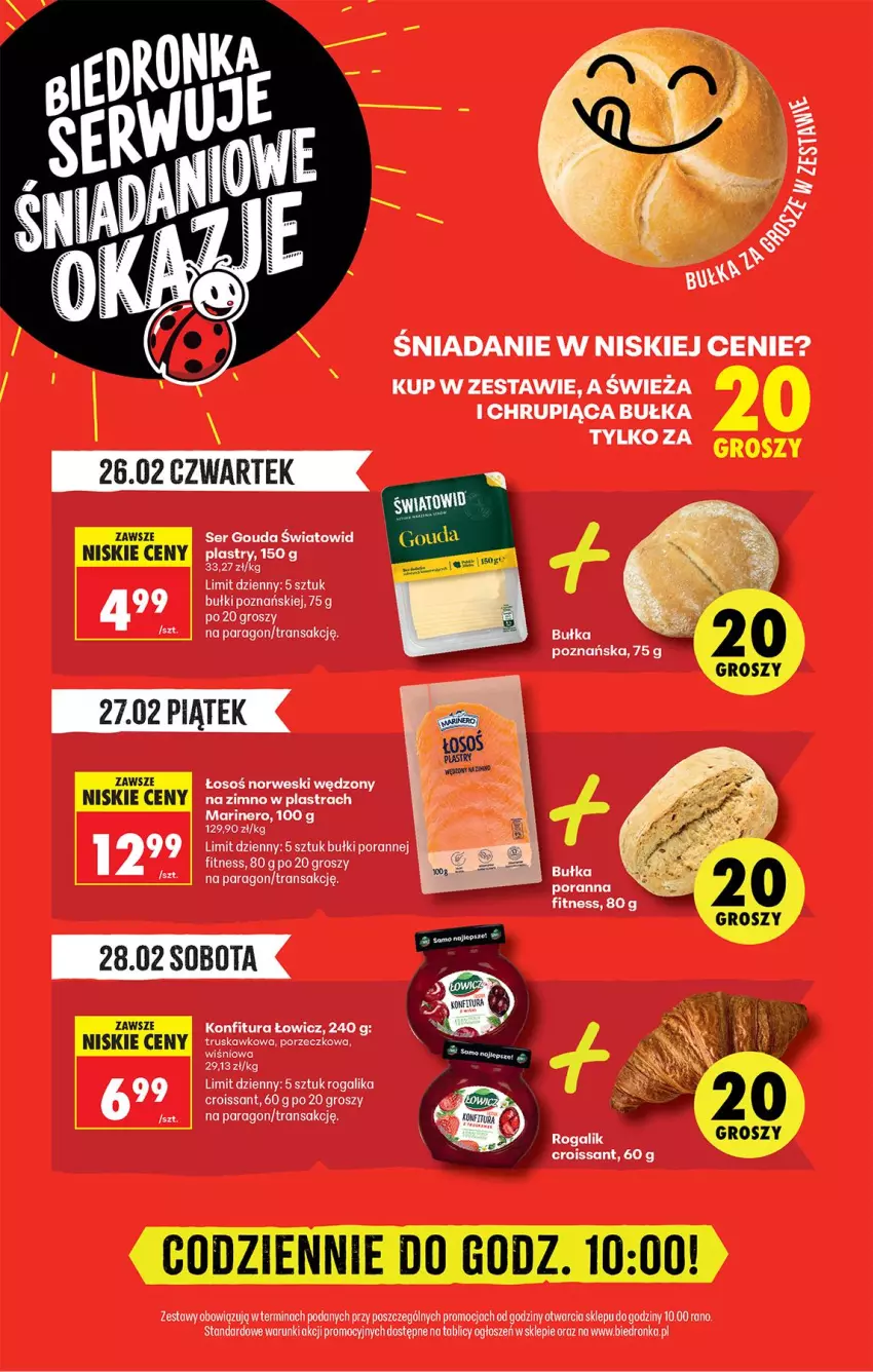 Gazetka promocyjna Biedronka - Od Czwartku - ważna 26.02 do 04.03.2026 - strona 41 - produkty: Bułka, Croissant, Gouda, Konfitura, Por, Rogal, Ser, Tran