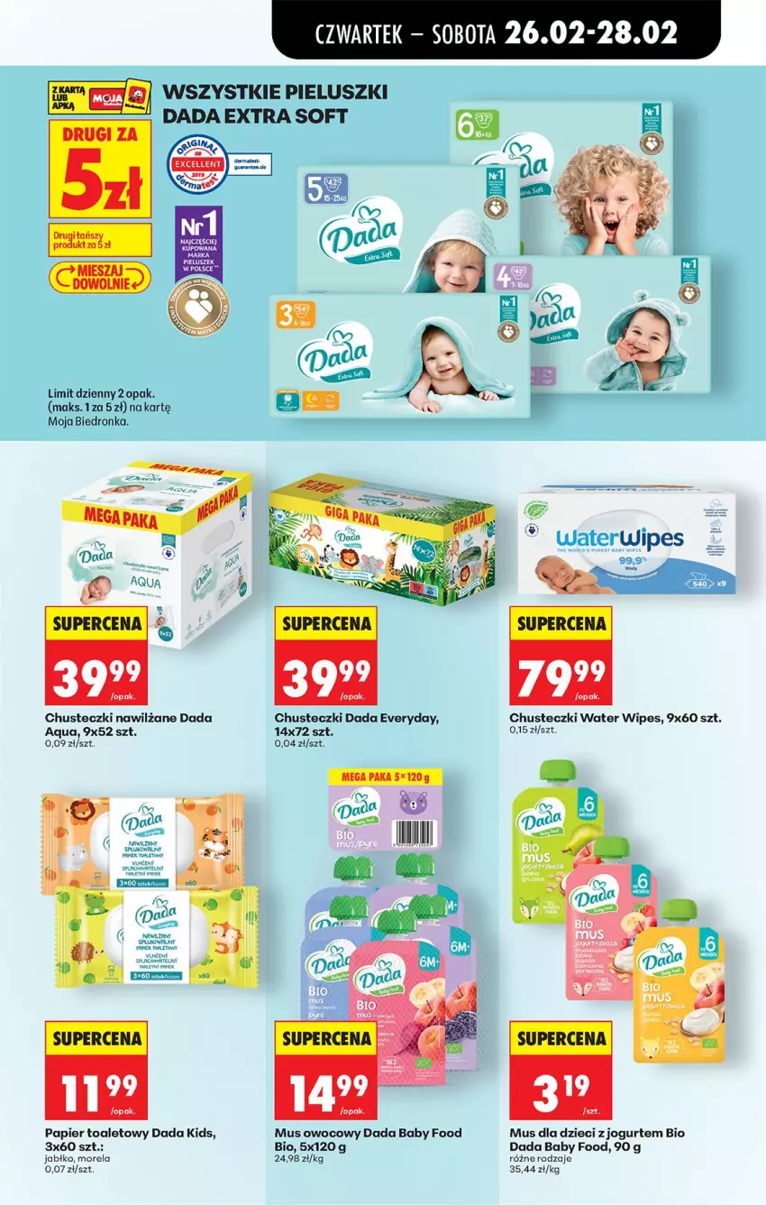 Gazetka promocyjna Biedronka - Od Czwartku - ważna 26.02 do 04.03.2026 - strona 71 - produkty: Chusteczki, Dada, Dzieci, Jogurt, Morela, Mus, Papier, Papier toaletowy
