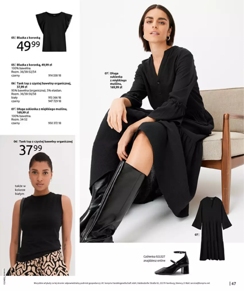 Gazetka promocyjna Bonprix - POWRÓT MODY LAT 70. - ważna 02.09 do 13.10.2025 - strona 49 - produkty: Fa, HP, Por, Sukienka, Top