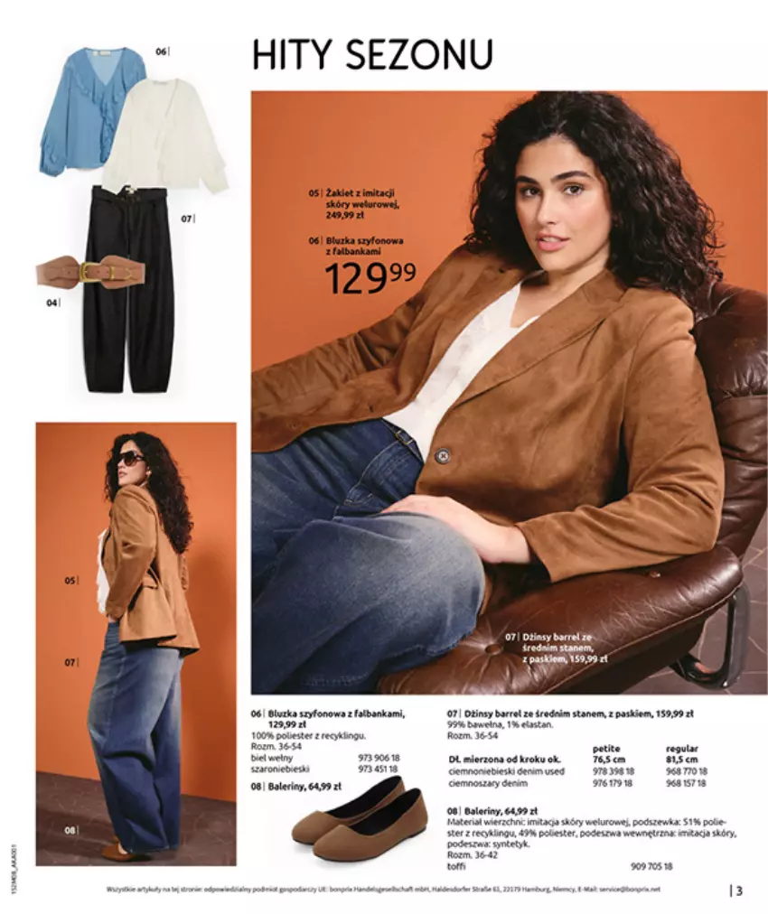Gazetka promocyjna Bonprix - POWRÓT MODY LAT 70. - ważna 02.09 do 13.10.2025 - strona 5 - produkty: Baleriny, Fa, Gra, HP