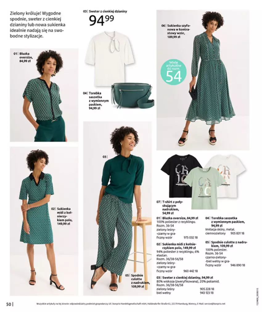 Gazetka promocyjna Bonprix - POWRÓT MODY LAT 70. - ważna 02.09 do 13.10.2025 - strona 52 - produkty: Fa, Por, Spodnie, Sukienka, Sweter