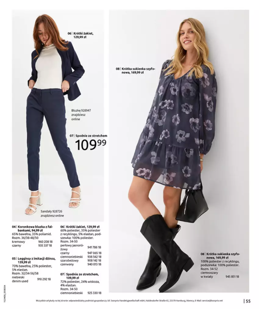 Gazetka promocyjna Bonprix - POWRÓT MODY LAT 70. - ważna 02.09 do 13.10.2025 - strona 57 - produkty: Bell, Fa, Gin, Gry, HP, Spodnie, Sukienka