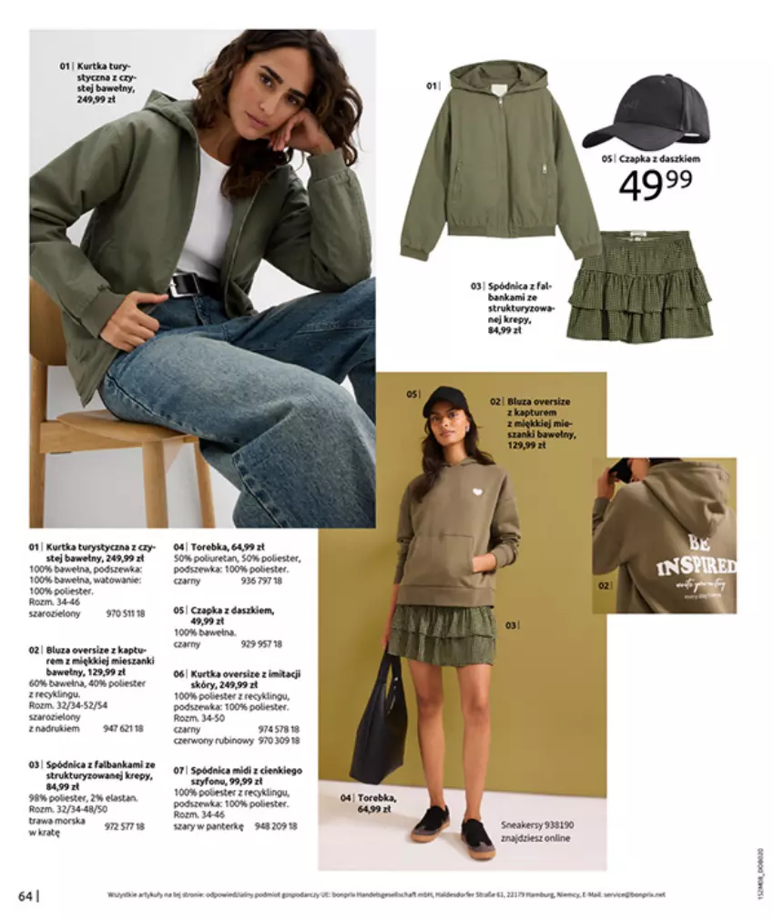 Gazetka promocyjna Bonprix - POWRÓT MODY LAT 70. - ważna 02.09 do 13.10.2025 - strona 66 - produkty: Brit, Fa, Gry, Hama, Kurtka, Por, Rubin, Spódnica, Torebka