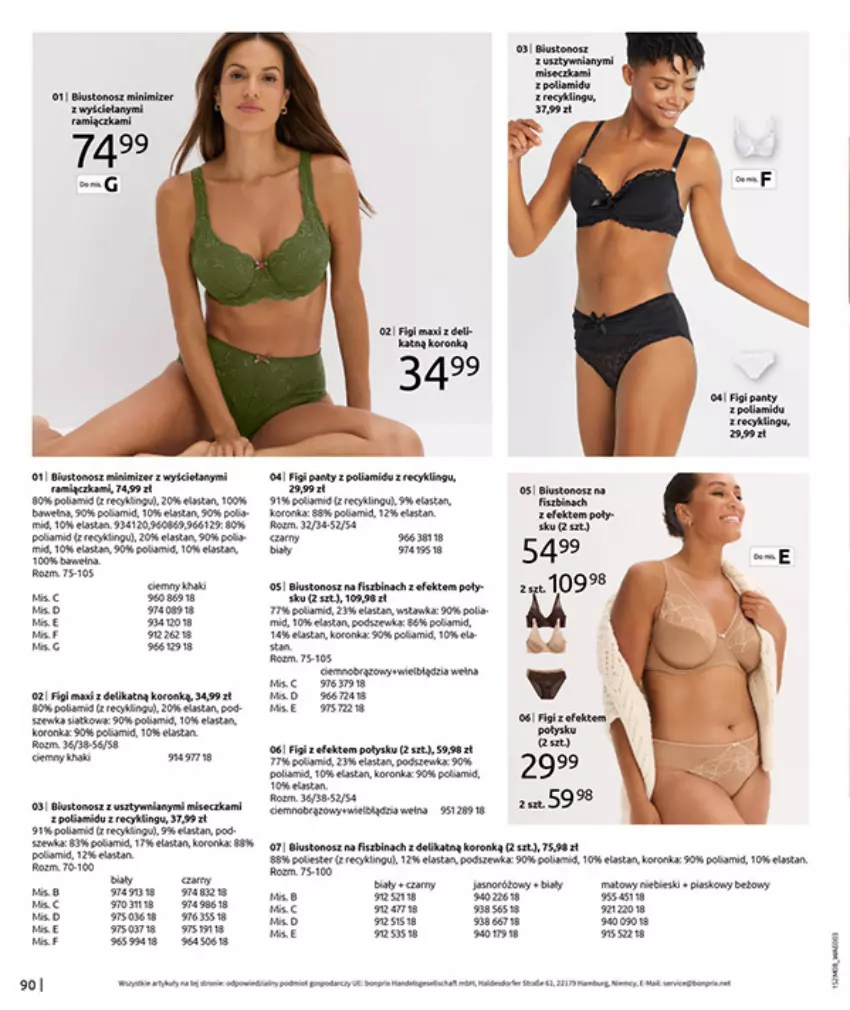 Gazetka promocyjna Bonprix - POWRÓT MODY LAT 70. - ważna 02.09 do 13.10.2025 - strona 92 - produkty: Biustonosz, Fa, Figi, Gra, Olej, Por
