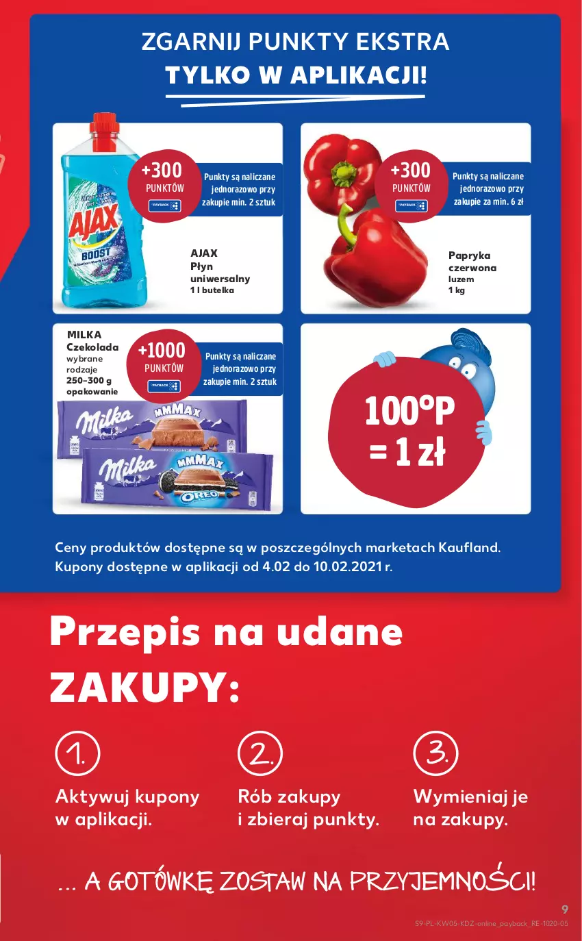 Gazetka promocyjna Kaufland - OFERTA TYGODNIA - ważna 04.02 do 10.02.2021 - strona 9 - produkty: Ajax, Czekolada, Milka, Papryka, Papryka czerwona