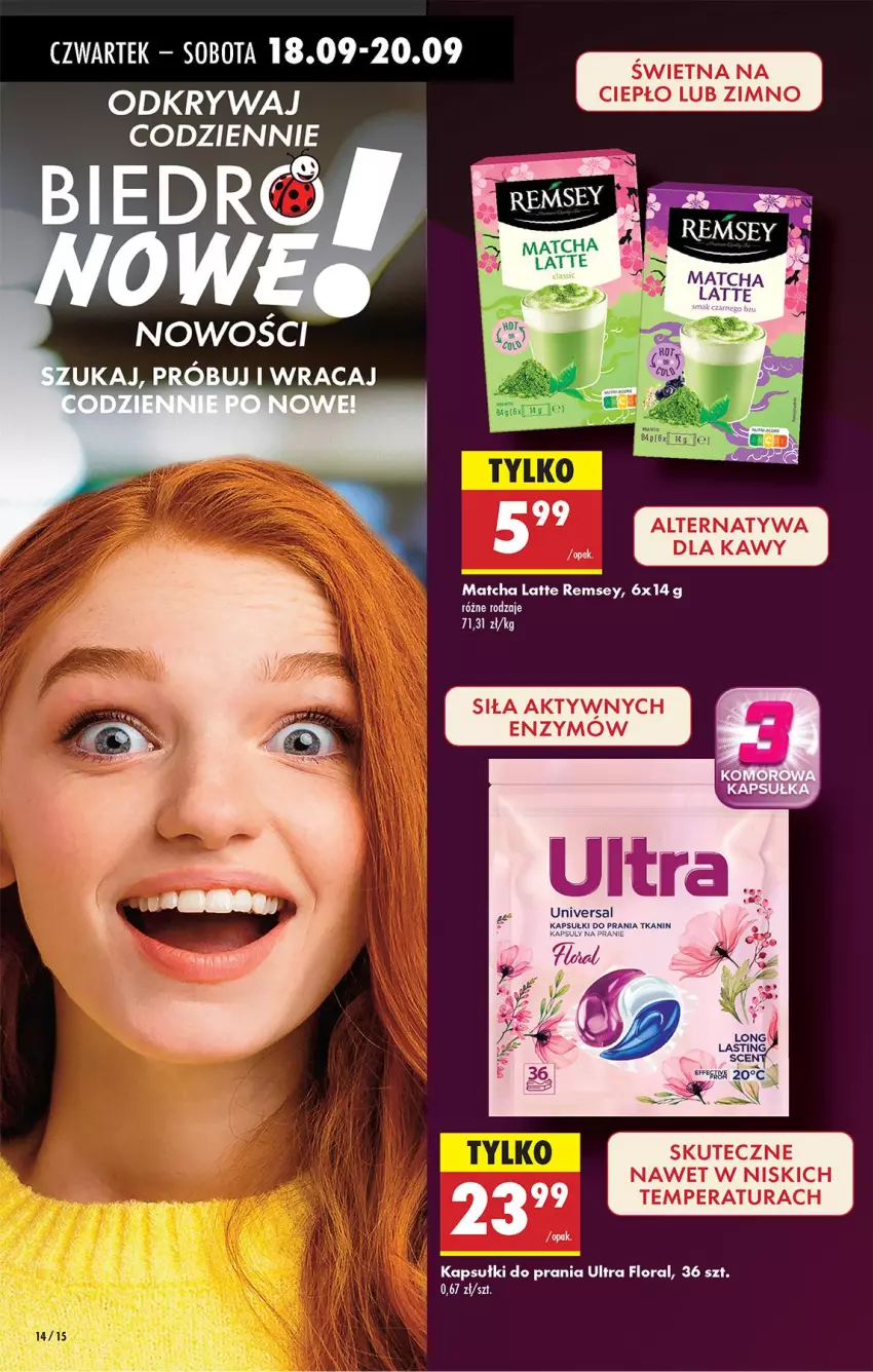 Gazetka promocyjna Biedronka - Od Czwartku - ważna 18.09 do 24.09.2025 - strona 14 - produkty: Flora, Kapsułki do prania