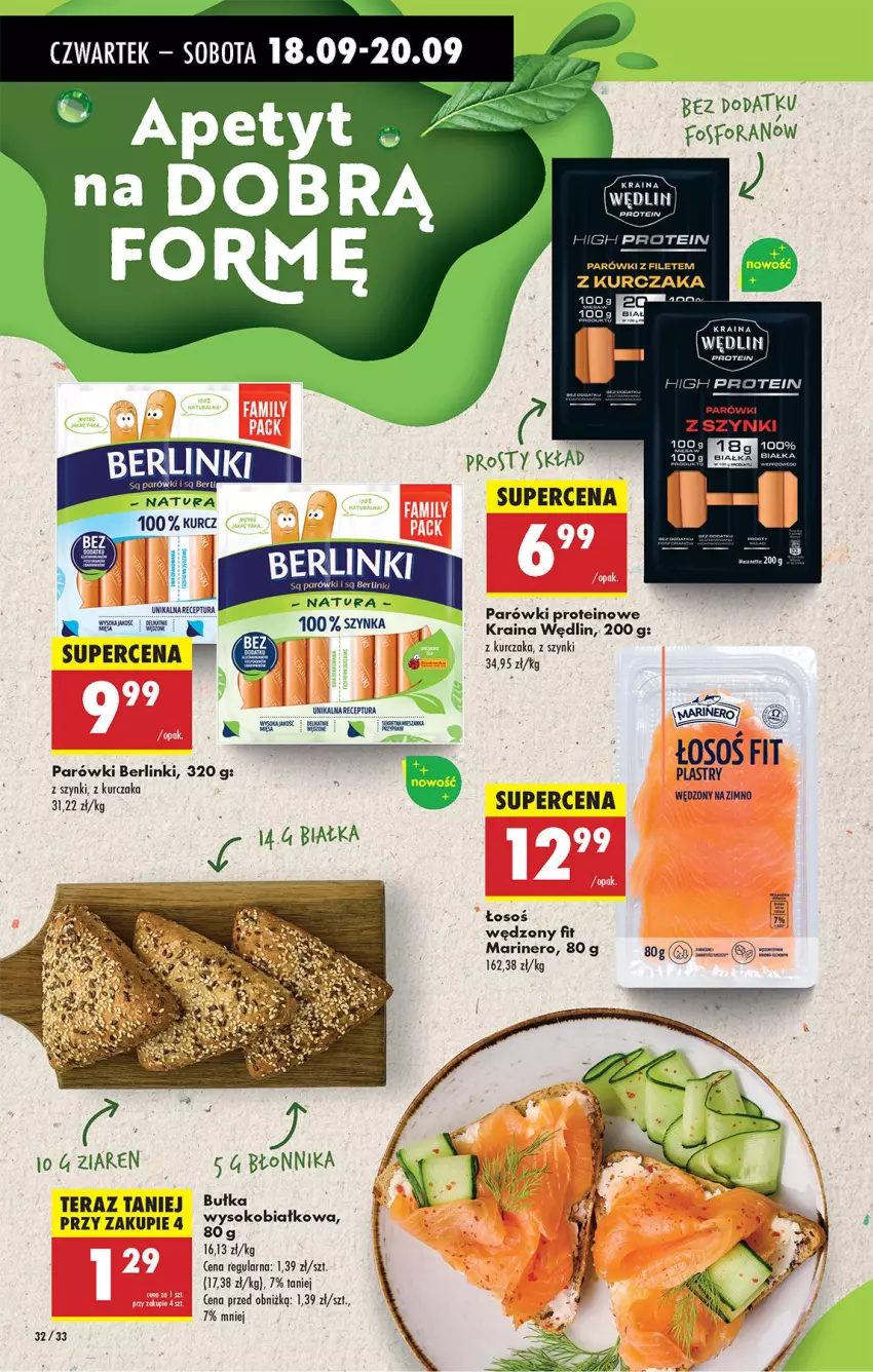 Gazetka promocyjna Biedronka - Od Czwartku - ważna 18.09 do 24.09.2025 - strona 40 - produkty: Berlinki, Kurczak, Parówki, Sok, Szynka, Tera