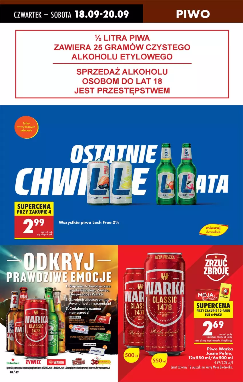Gazetka promocyjna Biedronka - Od Czwartku - ważna 18.09 do 24.09.2025 - strona 60 - produkty: Desperados, Gra, Heineken, Piwa, Piwo, Robot, Warka