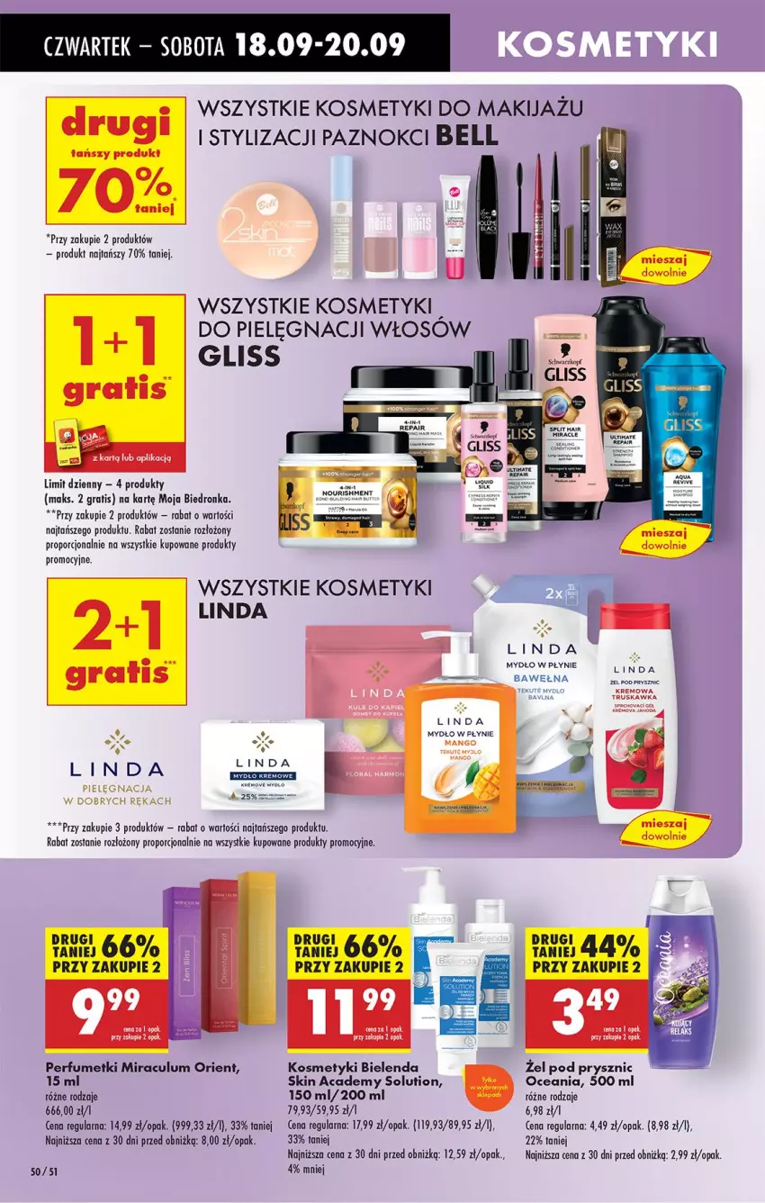 Gazetka promocyjna Biedronka - Od Czwartku - ważna 18.09 do 24.09.2025 - strona 62 - produkty: Bell, Bielenda, Gra, Makijaż, Mydło, Mydło w płynie, Perfum, Por, Wełna