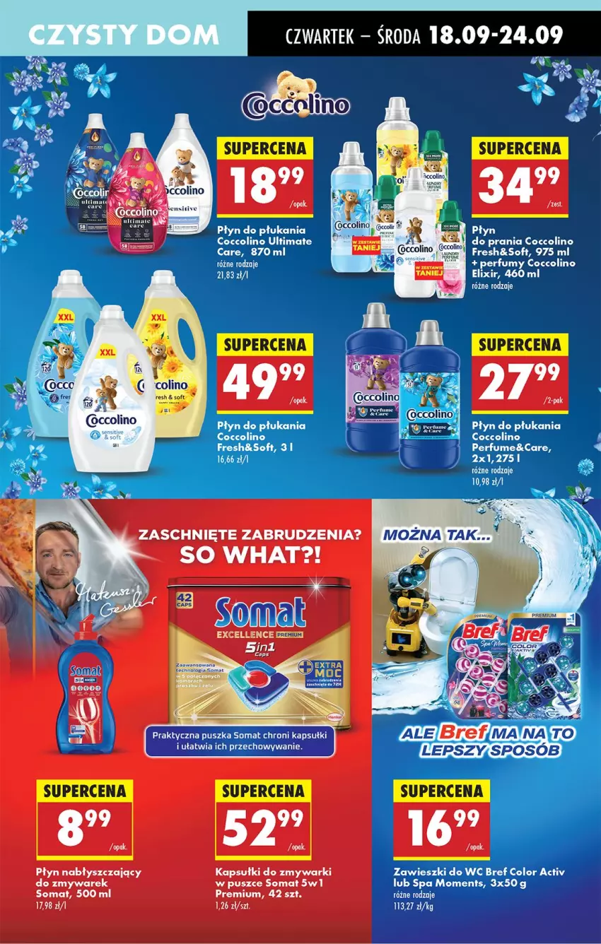 Gazetka promocyjna Biedronka - Od Czwartku - ważna 18.09 do 24.09.2025 - strona 69 - produkty: Bref, Coccolino, Fa, Moments, Płyn do płukania, Płyn nabłyszczający, Somat, Zawieszki, Zmywarki