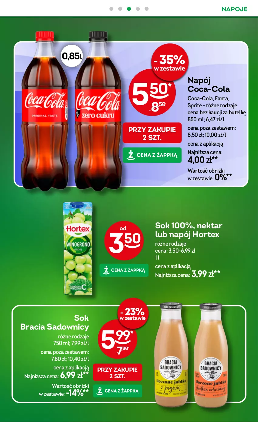 Gazetka promocyjna Żabka - gazetka-promocyjna-39-40-2026 - ważna 23.09 do 06.10.2026 - strona 22 - produkty: Coca-Cola, Fa, Fanta, Hortex, Napój, Napoje, Nektar, Sok, Sprite