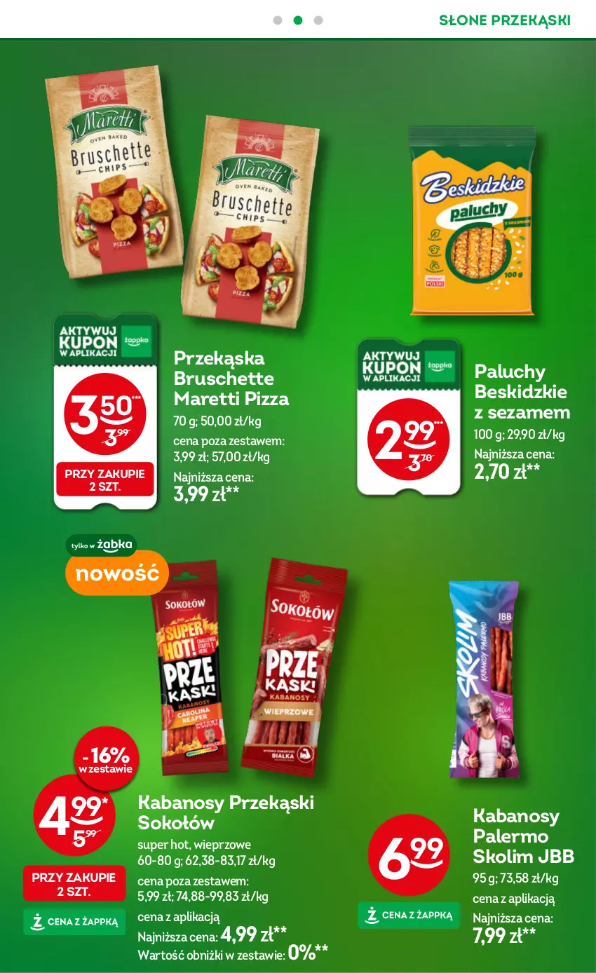 Gazetka promocyjna Żabka - gazetka-promocyjna-39-40-2026 - ważna 23.09 do 06.10.2026 - strona 26 - produkty: Beskidzki, Bruschette, Kabanos, Pizza, Sezam, Sok, Sokołów