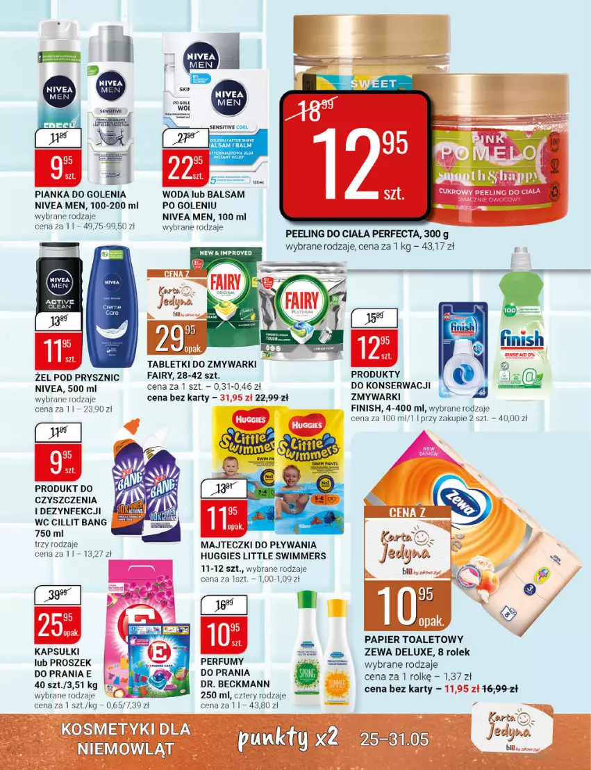 Gazetka promocyjna Bi1 - Letniej zabawy czas - ważna 25.05 do 31.05.2022 - strona 15 - produkty: Balsam po goleniu, Cillit Bang, Fa, Fairy, Finish, Huggies, LG, Nivea, Nivea Men, Papier, Papier toaletowy, Peeling, Perfecta, Perfum, Pianka do golenia, Proszek do prania, Ser, Tablet, Tabletki do zmywarki, Woda, Zmywarki