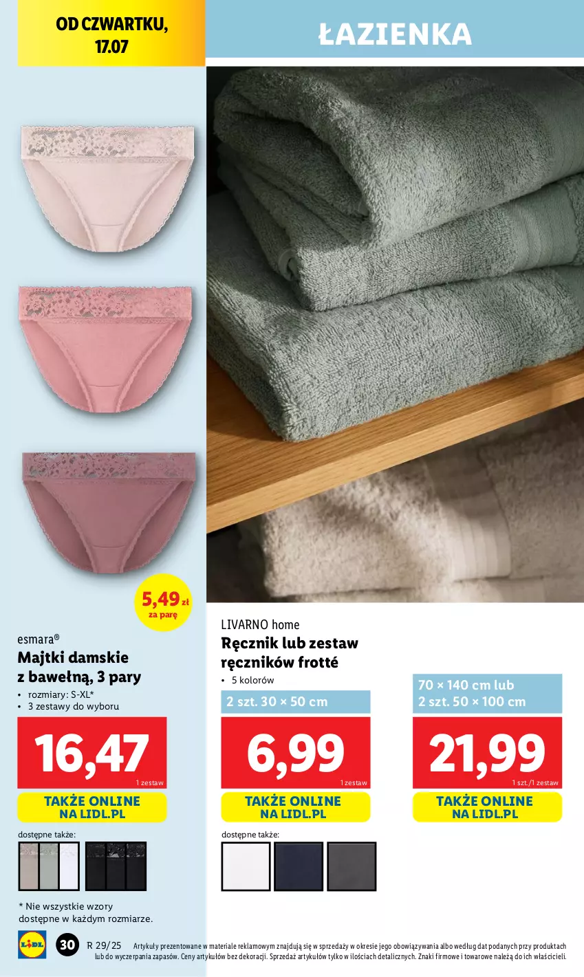 Gazetka promocyjna Lidl - GAZETKA - ważna 14.07 do 19.07.2025 - strona 40 - produkty: Ivar, Majtki, Ręcznik