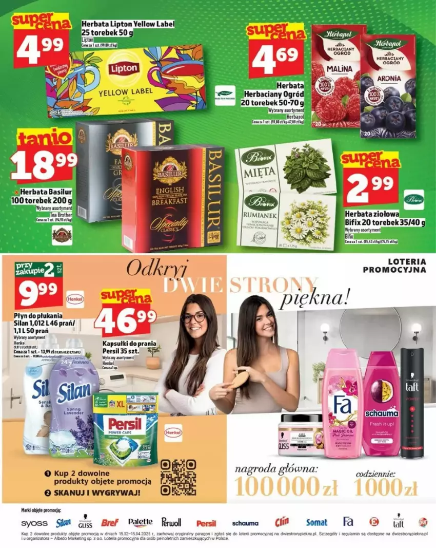 Gazetka promocyjna Topaz - ważna 12.03 do 19.03.2025 - strona 16 - produkty: Bref, Brother, Fa, Gry, Herbapol, Herbata, Kapsułki do prania, Lipton, Ogród, Palette, Persil, Płyn do płukania, Schauma, Silan