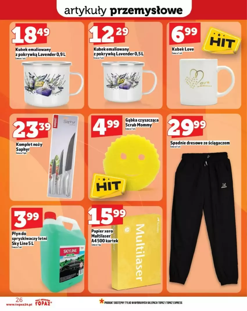 Gazetka promocyjna Topaz - ważna 12.03 do 19.03.2025 - strona 19 - produkty: AEG, Dres, Kubek, Noż, Papier, Ser, Spodnie, Spodnie dresowe, Top