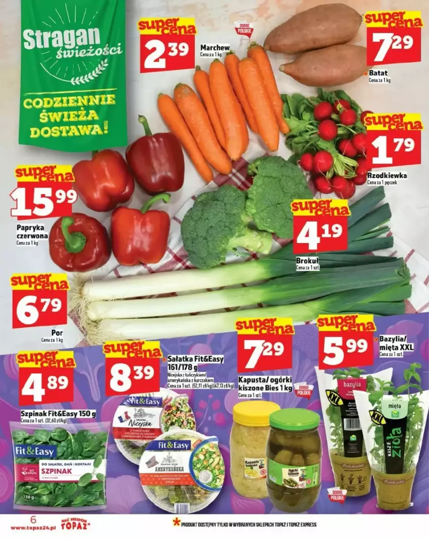 Gazetka promocyjna Topaz - ważna 12.03 do 19.03.2025 - strona 25 - produkty: Bazyl, Bazylia, Kurczak, Papryka, Papryka czerwona, Rzodkiewka, Szpinak