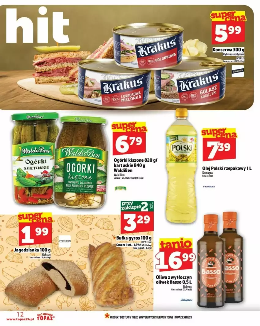 Gazetka promocyjna Topaz - ważna 12.03 do 19.03.2025 - strona 4 - produkty: Elmex, Fa, Gra, Gyros, Jagodzianka, Oliwa, Top