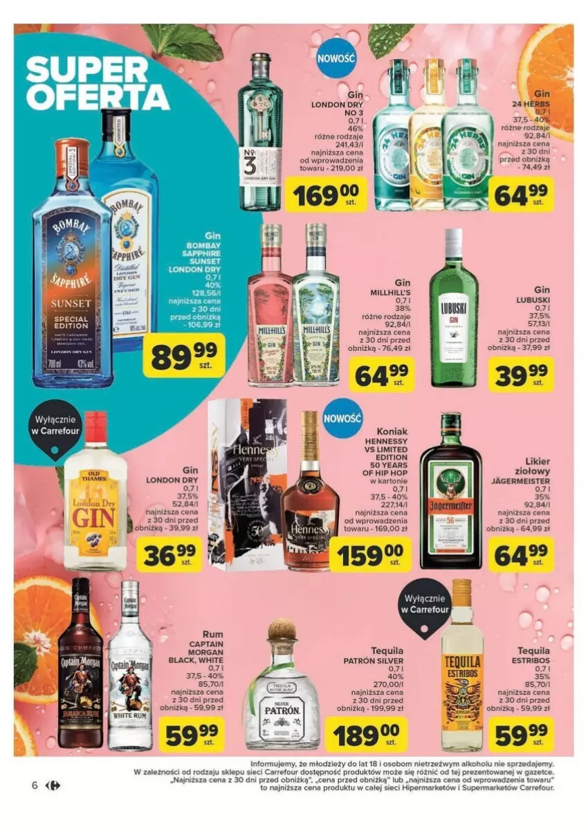 Gazetka promocyjna Carrefour - ważna 03.06 do 15.06.2024 - strona 9 - produkty: Fa, Gin, Jagermeister, Lack, Likier, NBA, Rum, Tequila