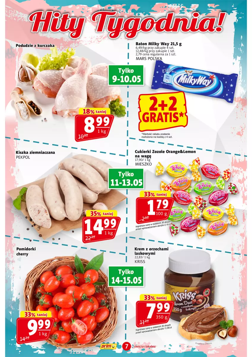 Gazetka promocyjna Prim Market - ważna 09.05 do 15.05.2024 - strona 7 - produkty: Baton, Cukier, Cukierki, Mars, Milky Way, Pekpol, Pomidorki