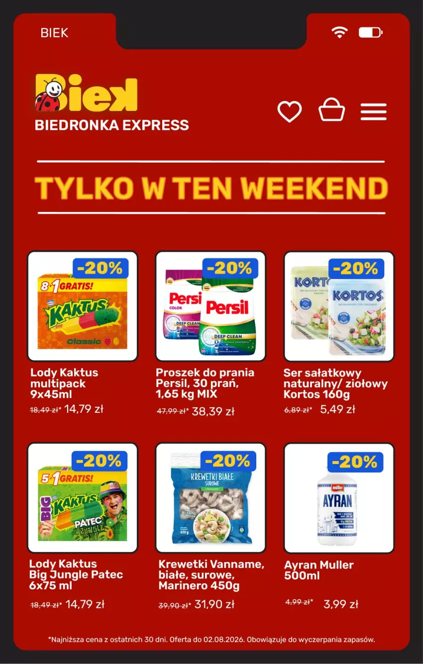 Gazetka promocyjna Biedronka - BIEK - ważna 31.07 do 07.08.2026 - strona 7 - produkty: Gra, Kaktus, Krewetki, Lody, Persil, Proszek do prania