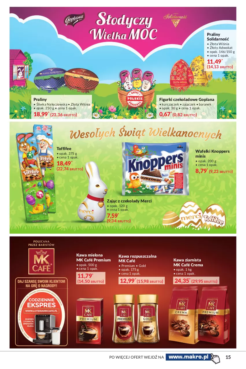 Gazetka promocyjna Makro - [Oferta specjalna] Delikatesy - ważna 23.03 do 03.04.2021 - strona 15 - produkty: Goplana, Kawa, Kawa mielona, Kawa rozpuszczalna, Kawa ziarnista, Knoppers, LANA, Merci, Praliny, Toffifee