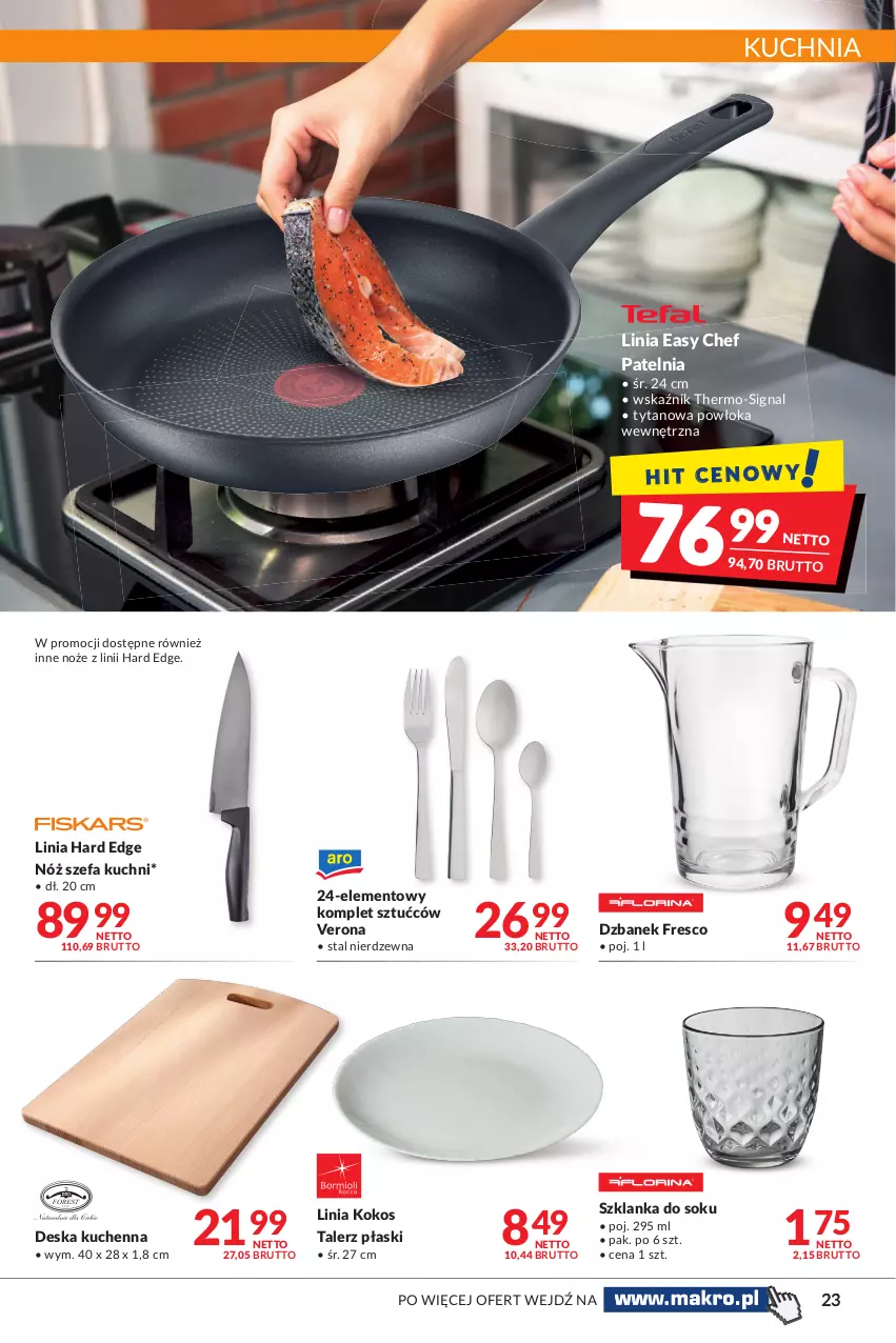 Gazetka promocyjna Makro - [Oferta promocyjna] Artykuły spożywcze i przemysłowe - ważna 16.11 do 29.11.2021 - strona 23 - produkty: Dzbanek, Fa, Fresco, Kokos, Kuchnia, Noż, Nóż szefa kuchni, Patelnia, Sok, Szklanka, Talerz, Tytan