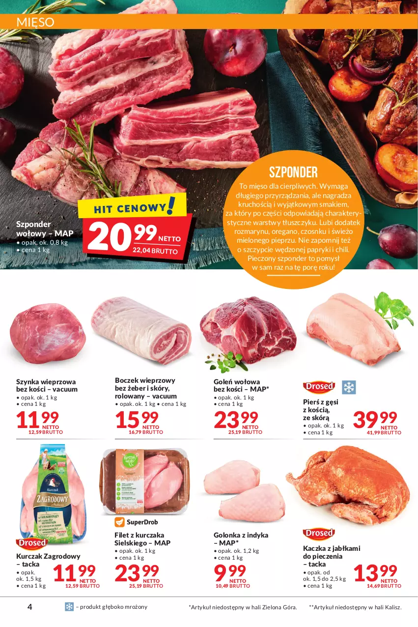 Gazetka promocyjna Makro - [Oferta promocyjna] Artykuły spożywcze i przemysłowe - ważna 16.11 do 29.11.2021 - strona 4 - produkty: Boczek, Boczek wieprzowy, Golonka z indyka, Gra, Jabłka, Kaczka, Kurczak, Mięso, Piec, Pieprz, Por, Szponder wołowy, Szynka, Szynka wieprzowa