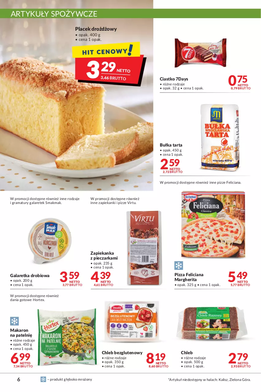 Gazetka promocyjna Makro - [Oferta promocyjna] Artykuły spożywcze i przemysłowe - ważna 16.11 do 29.11.2021 - strona 6 - produkty: Artykuły spożywcze, Bułka, Bułka tarta, Chleb, Chleb bezglutenowy, Dania gotowe, Feliciana, Gala, Galaretka, Gra, Hortex, Makaron, Piec, Pieczarka, Pizza, Rama, Tarta, Virtu, Zapiekanka