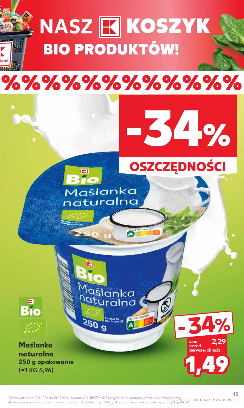 Gazetka promocyjna Kaufland - Gazetka tygodnia - ważna 03.01 do 10.01.2024 - strona 13 - produkty: Kosz, Maślanka