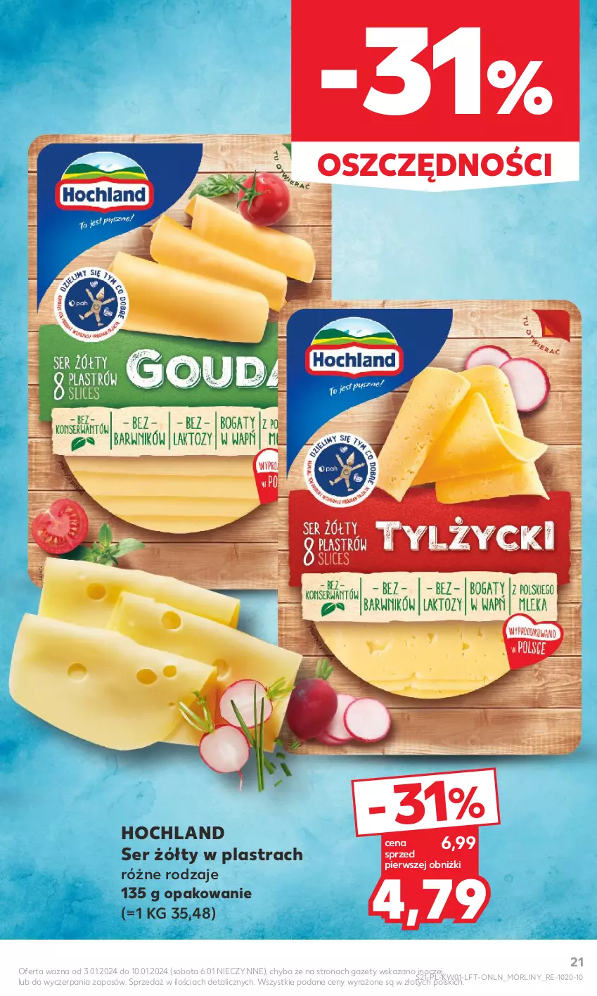 Gazetka promocyjna Kaufland - Gazetka tygodnia - ważna 03.01 do 10.01.2024 - strona 21 - produkty: Hochland, Morliny, Ser