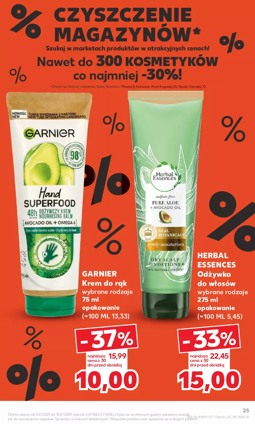 Gazetka promocyjna Kaufland - Gazetka tygodnia - ważna 03.01 do 10.01.2024 - strona 25 - produkty: Cif, Garnier, Krem do rąk, Lion, Odżywka, Parasol