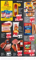 Gazetka promocyjna Kaufland - Gazetka tygodnia - Gazetka - ważna od 10.01 do 10.01.2024 - strona 43 - produkty: Kurczak, Krakus, Gra, Parówki, Duda, Szynka, Tarczyński, Morliny, Boczek, Waga, Kiełbasa, Berlinki