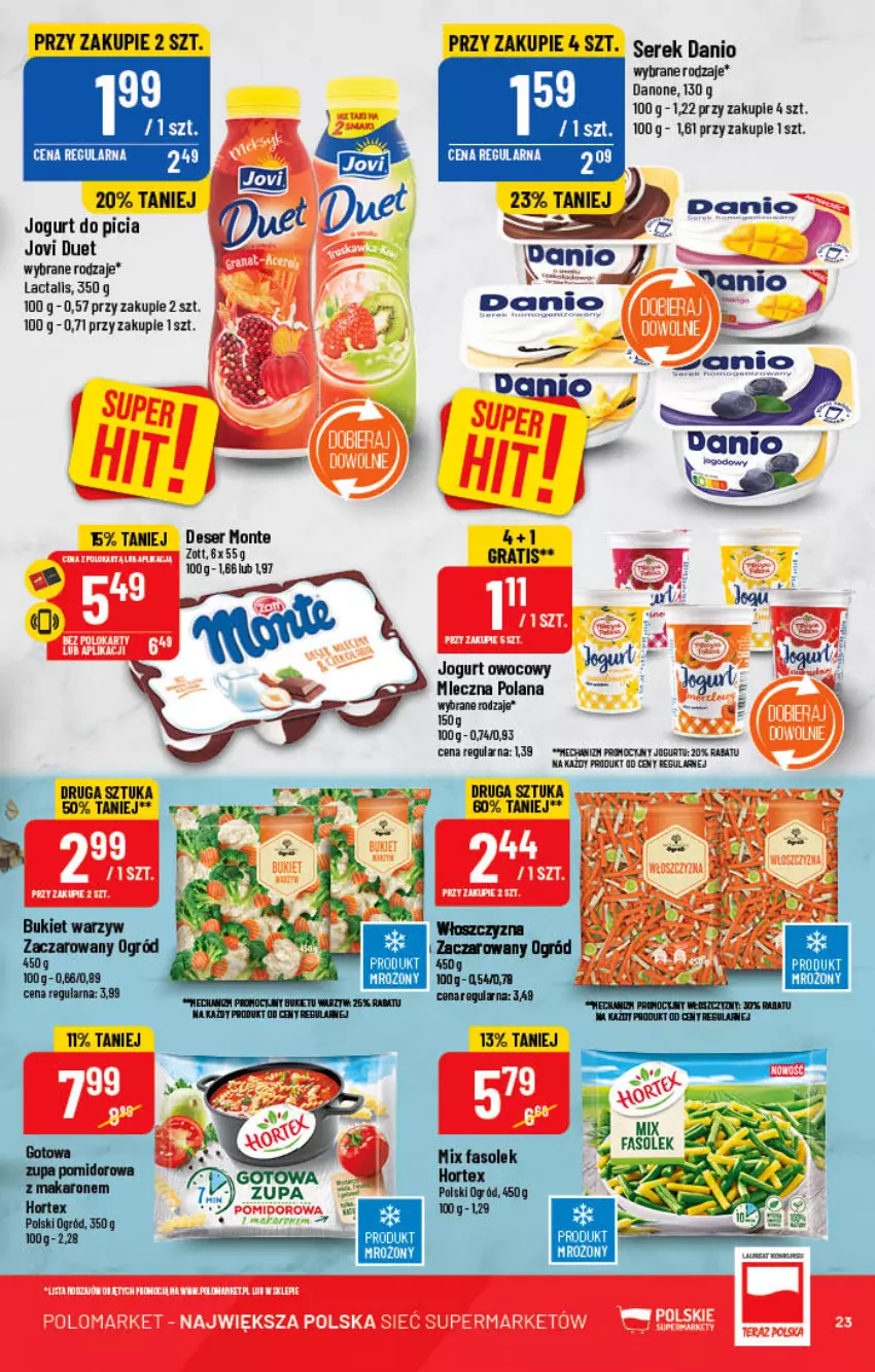 Gazetka promocyjna PoloMarket - Gazetka pomocyjna - ważna 26.10 do 31.10.2022 - strona 23 - produkty: Danio, Danone, Deser, Jogurt, Jogurt owocowy, LANA, Monte, Ser, Serek, Zott