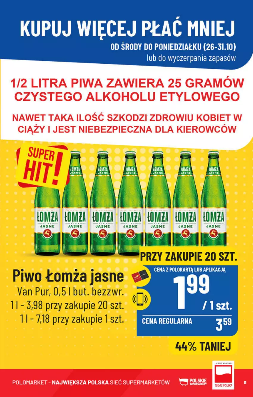 Gazetka promocyjna PoloMarket - Gazetka pomocyjna - ważna 26.10 do 31.10.2022 - strona 5 - produkty: Piwo, Pur