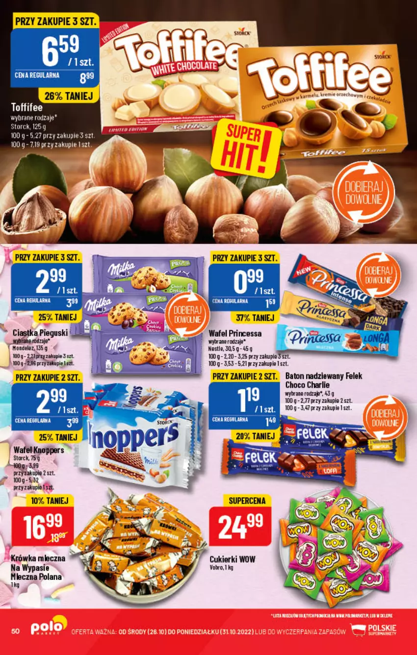 Gazetka promocyjna PoloMarket - Gazetka pomocyjna - ważna 26.10 do 31.10.2022 - strona 50 - produkty: Baton, Cukier, Cukierki, Knoppers, LANA, Princessa