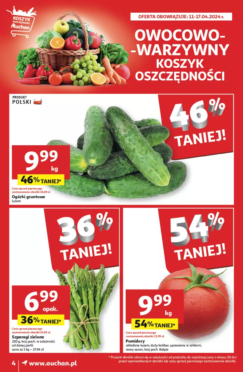 Gazetka promocyjna Auchan - Gazetka Oferty tygodnia! Moje Auchan - ważna 11.04 do 17.04.2024 - strona 4 - produkty: Grunt, LG, Pomidory