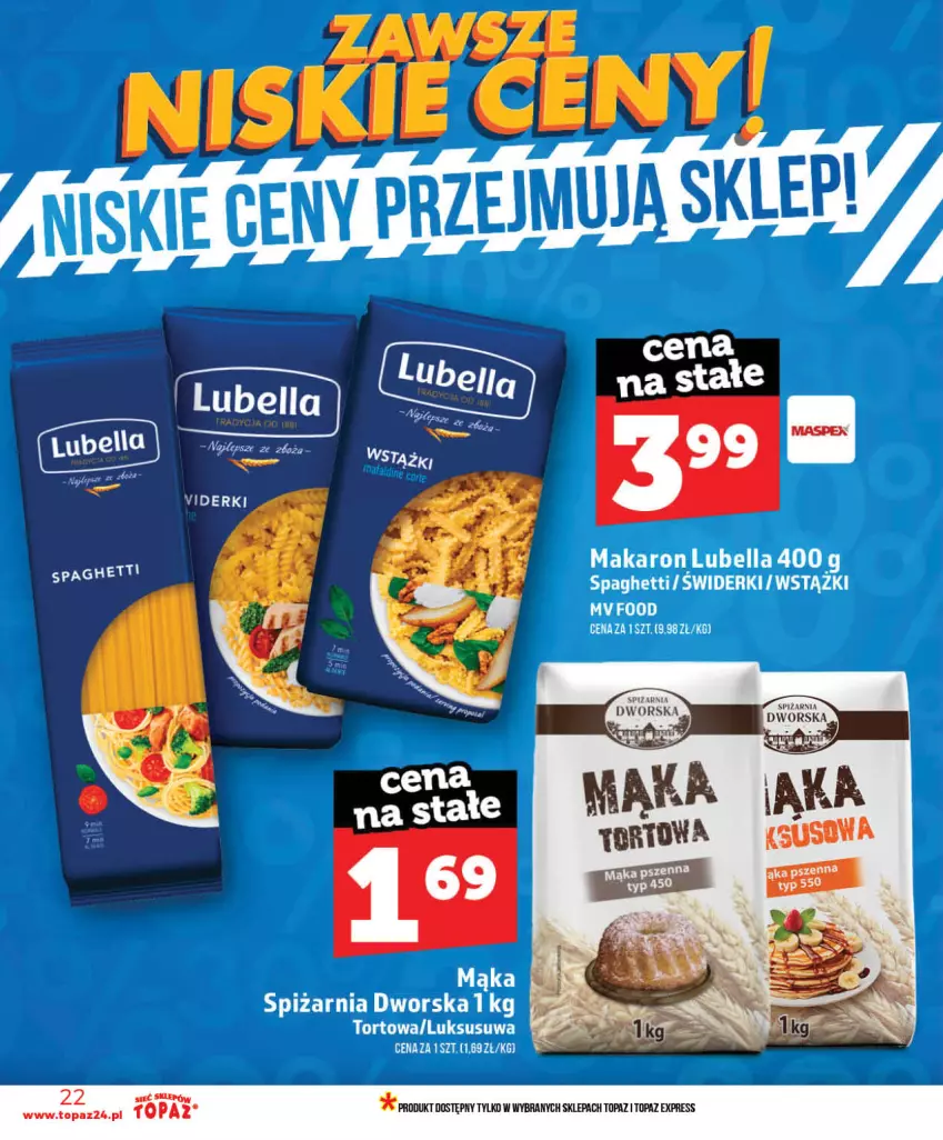 Gazetka promocyjna Topaz - Gazetka - ważna 28.05 do 03.06.2026 - strona 22 - produkty: Bell, Bella, Lubella, Makaron, Spaghetti, Top