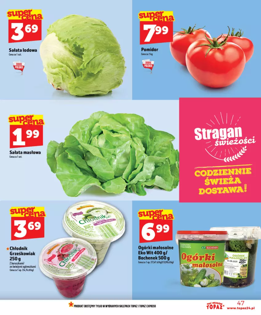 Gazetka promocyjna Topaz - Gazetka - ważna 28.05 do 03.06.2026 - strona 47 - produkty: Masło, Sałat, Sałata lodowa, Sałata masłowa, Top