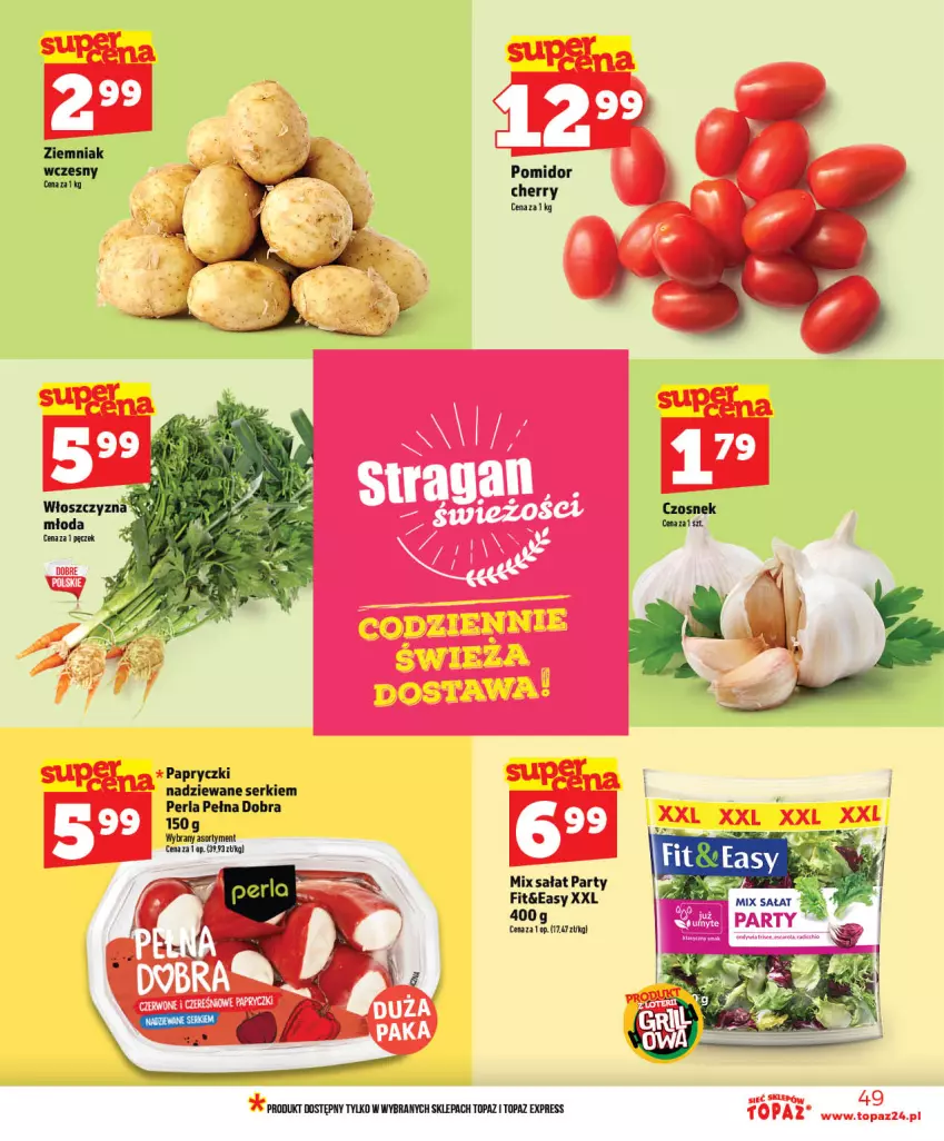 Gazetka promocyjna Topaz - Gazetka - ważna 28.05 do 03.06.2026 - strona 49 - produkty: Czosnek, Papryczki nadziewane, Sałat, Ser, Top
