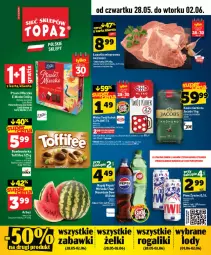Gazetka promocyjna Topaz - Gazetka - Gazetka - ważna od 03.06 do 03.06.2026 - strona 1 - produkty: Piwa, Top, Gra, Kawa ziarnista, Kawa, Mleczko, Ptasie mleczko, Jacobs, Arbuz