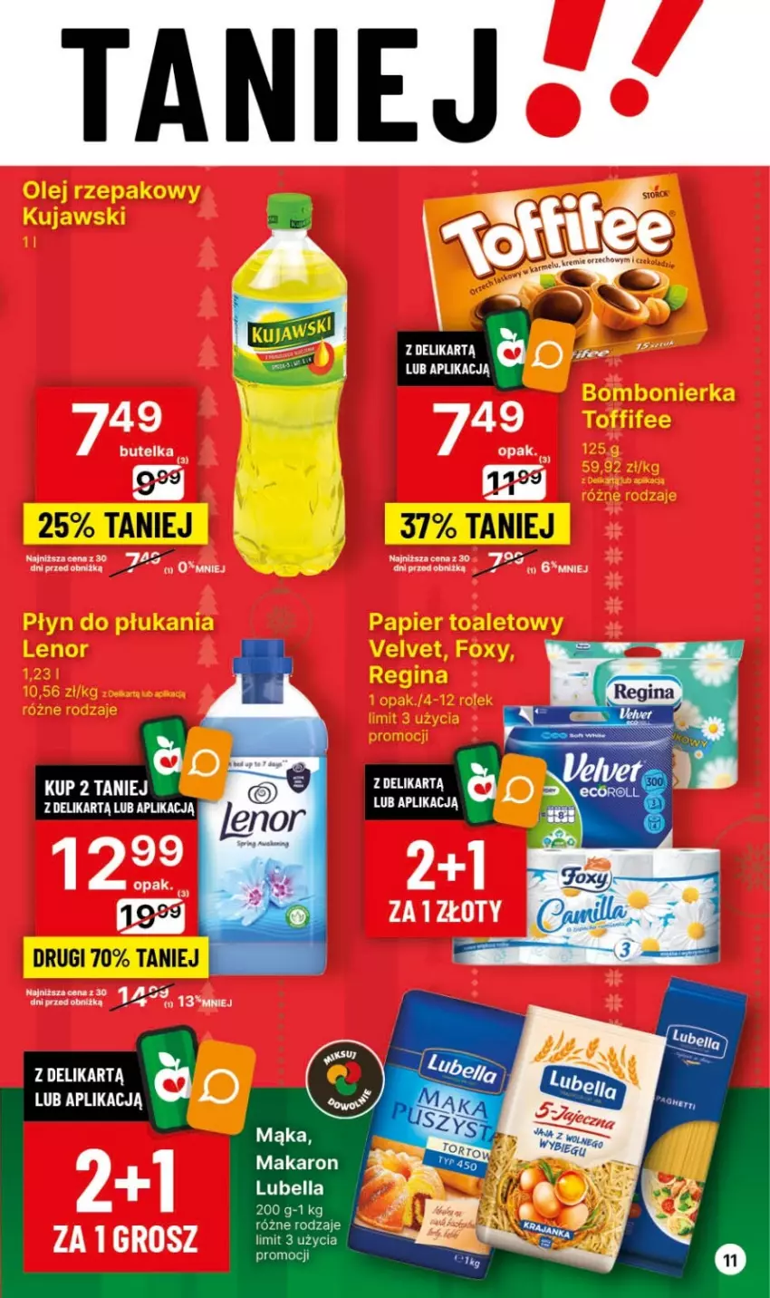 Gazetka promocyjna Delikatesy Centrum - Gazetka DC47 czw-sr - ważna 30.11 do 06.12.2023 - strona 11 - produkty: Bell, Bella, Lubella, Mąka, Makaron